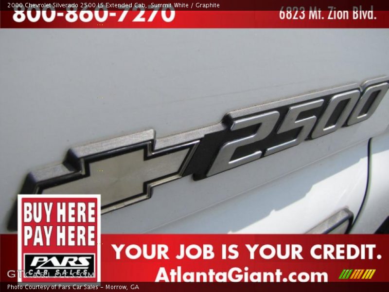 Summit White / Graphite 2000 Chevrolet Silverado 2500 LS Extended Cab