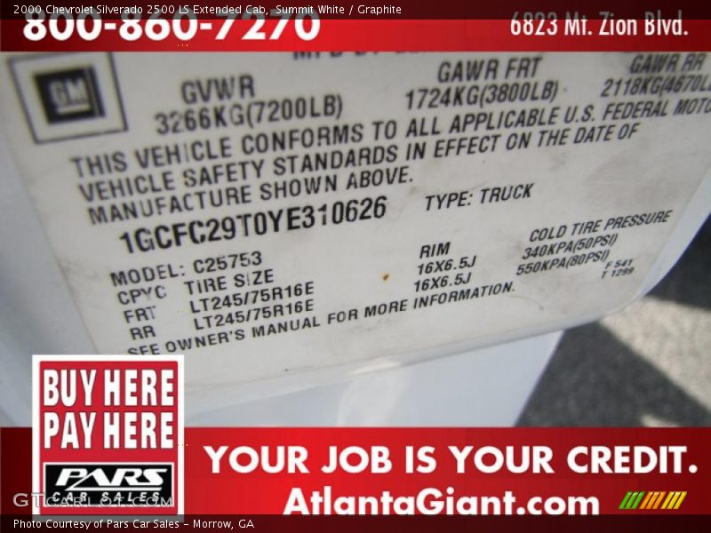 Summit White / Graphite 2000 Chevrolet Silverado 2500 LS Extended Cab
