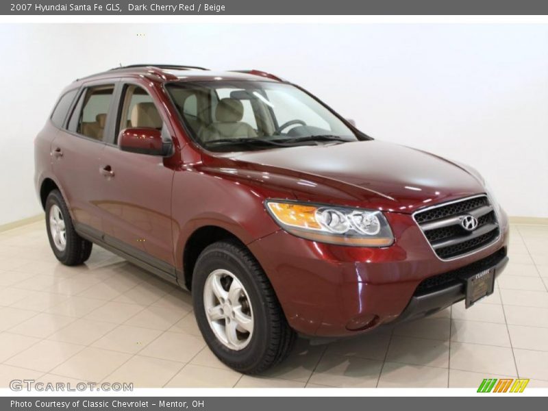 Dark Cherry Red / Beige 2007 Hyundai Santa Fe GLS