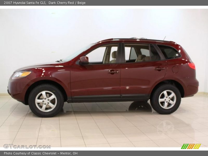 Dark Cherry Red / Beige 2007 Hyundai Santa Fe GLS