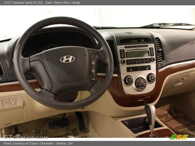 Dark Cherry Red / Beige 2007 Hyundai Santa Fe GLS