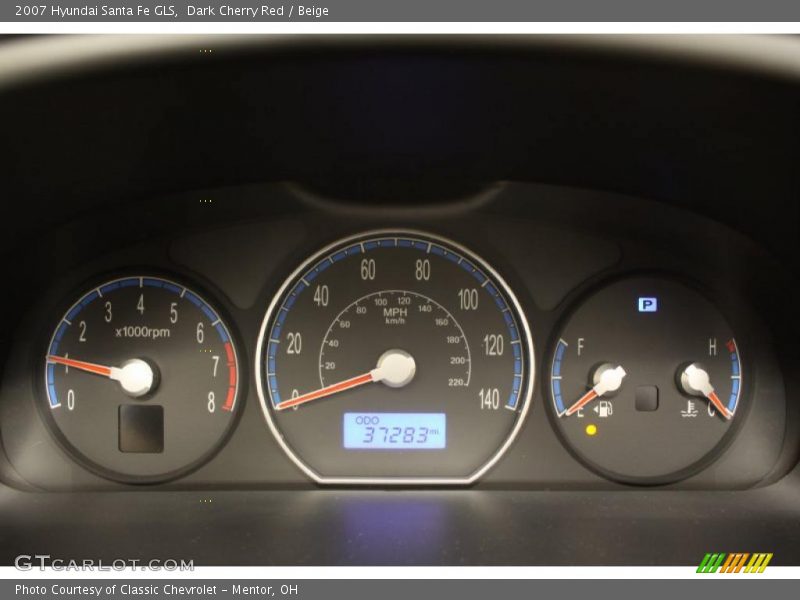 Dark Cherry Red / Beige 2007 Hyundai Santa Fe GLS