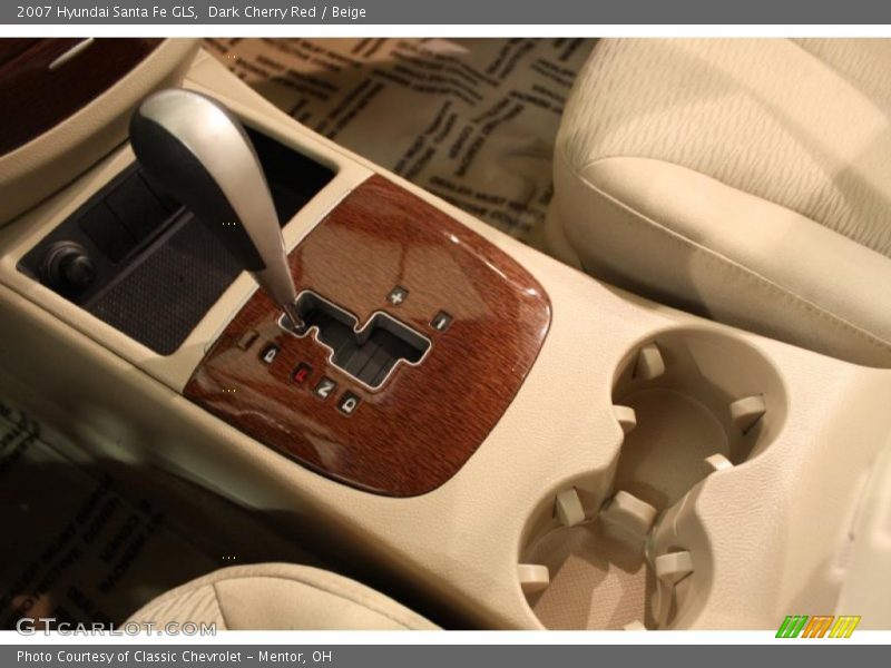 Dark Cherry Red / Beige 2007 Hyundai Santa Fe GLS
