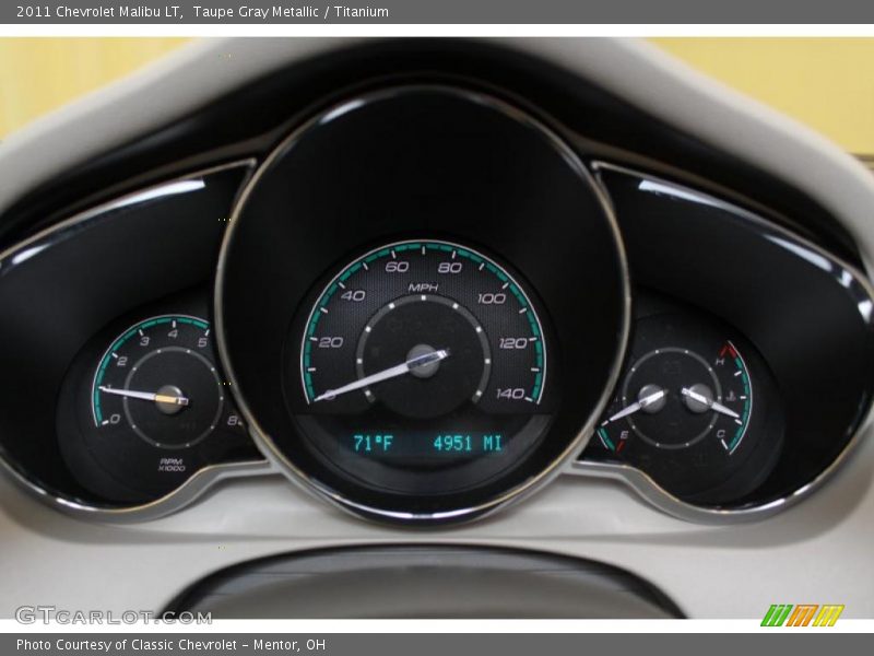 Taupe Gray Metallic / Titanium 2011 Chevrolet Malibu LT