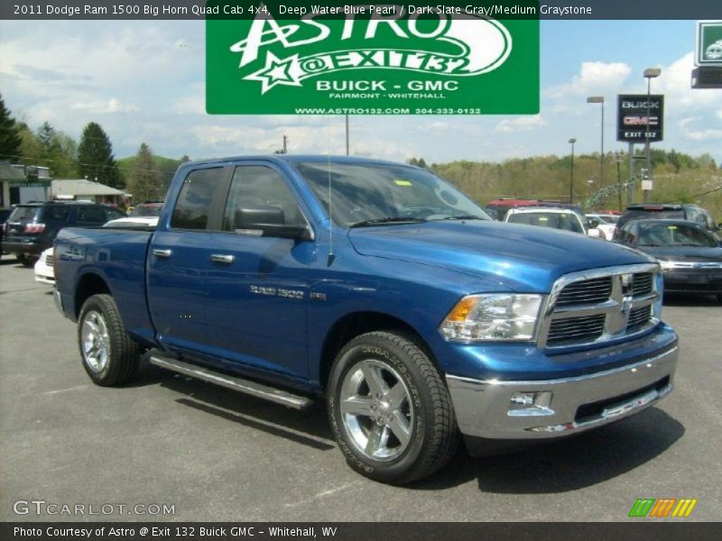 Deep Water Blue Pearl / Dark Slate Gray/Medium Graystone 2011 Dodge Ram 1500 Big Horn Quad Cab 4x4