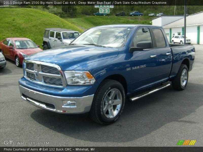 Deep Water Blue Pearl / Dark Slate Gray/Medium Graystone 2011 Dodge Ram 1500 Big Horn Quad Cab 4x4