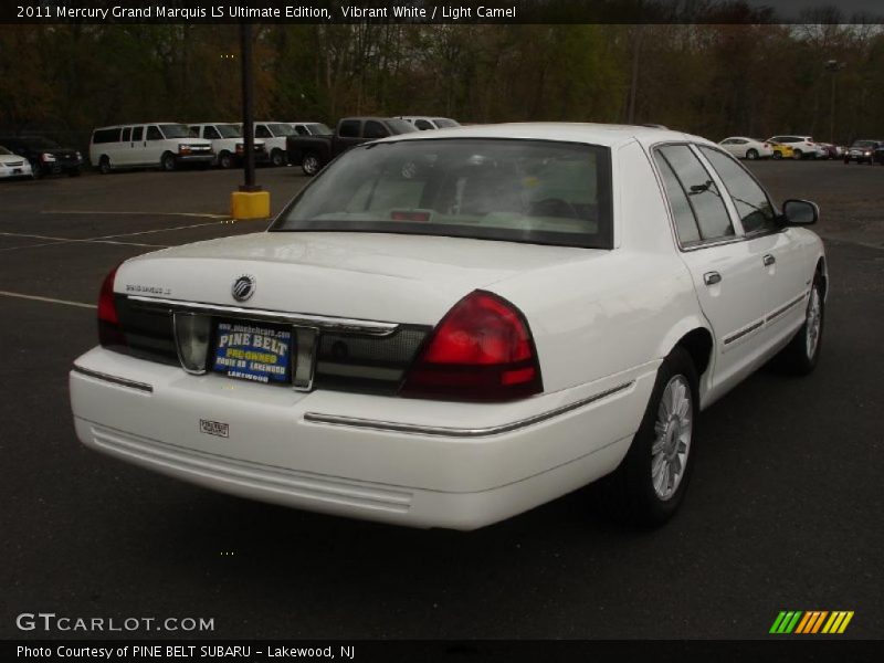 Vibrant White / Light Camel 2011 Mercury Grand Marquis LS Ultimate Edition