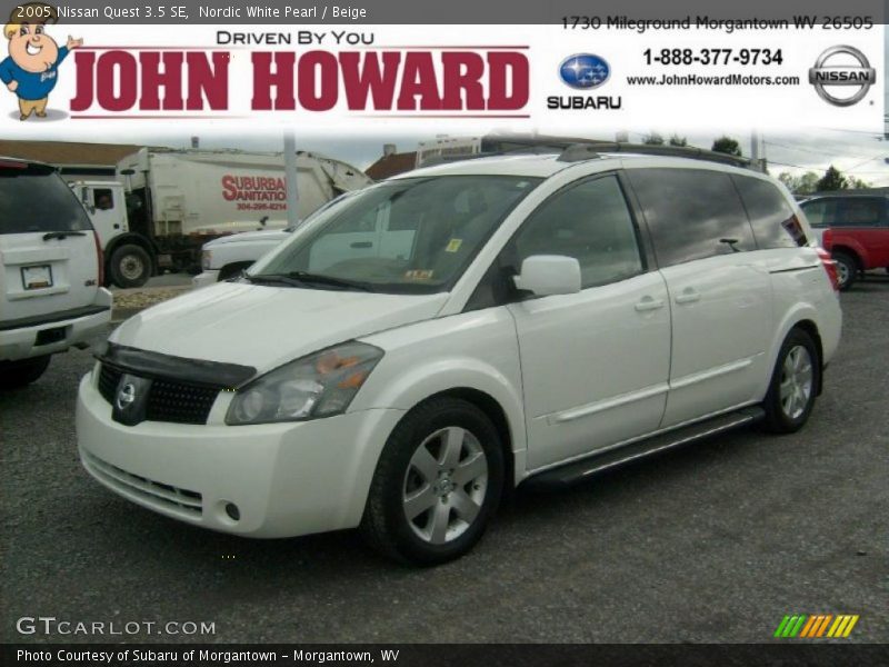 Nordic White Pearl / Beige 2005 Nissan Quest 3.5 SE
