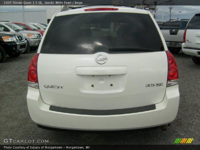 Nordic White Pearl / Beige 2005 Nissan Quest 3.5 SE