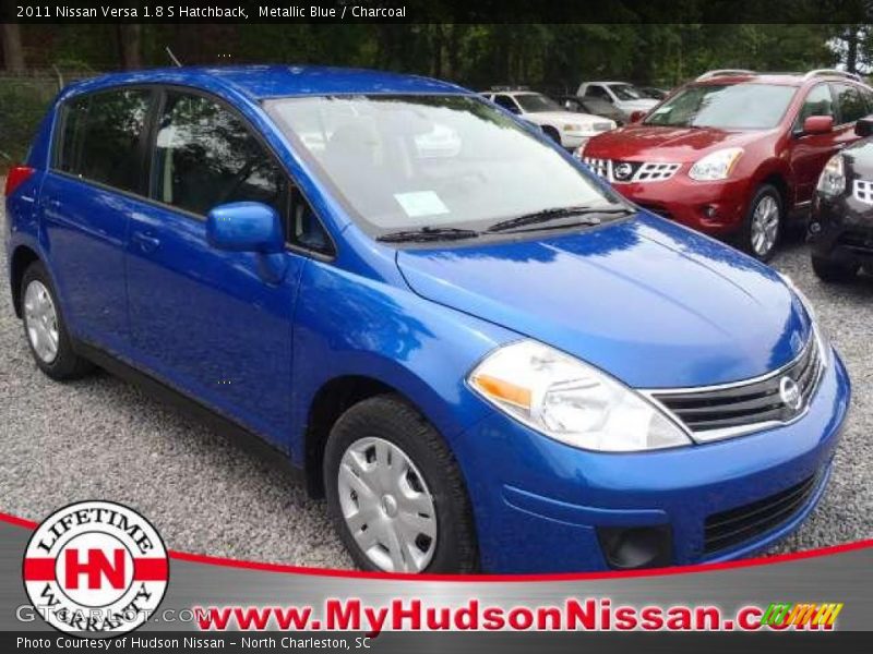 Metallic Blue / Charcoal 2011 Nissan Versa 1.8 S Hatchback