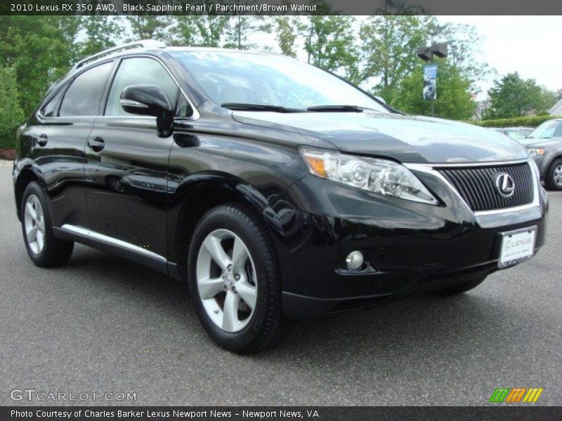 Black Sapphire Pearl / Parchment/Brown Walnut 2010 Lexus RX 350 AWD