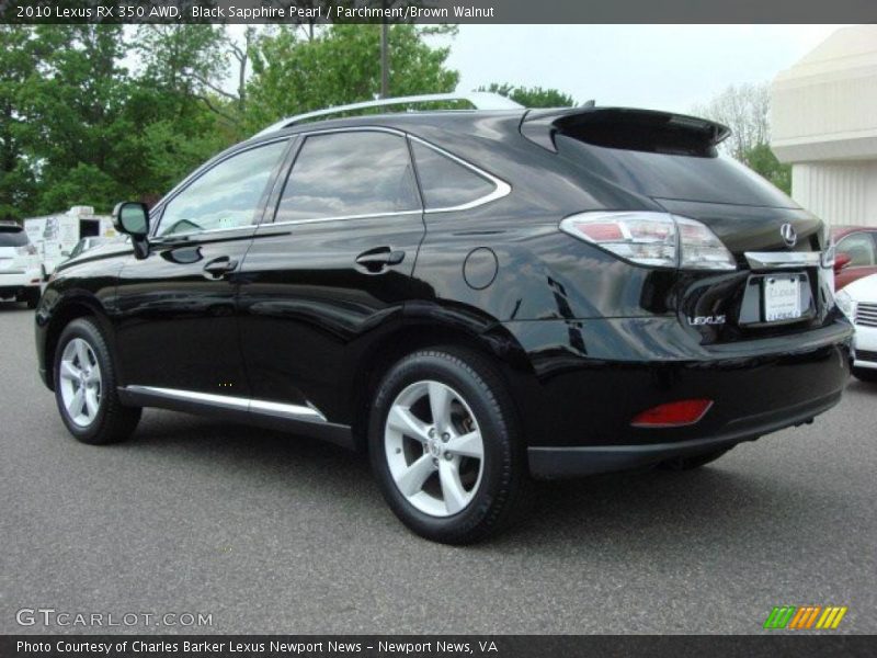 Black Sapphire Pearl / Parchment/Brown Walnut 2010 Lexus RX 350 AWD