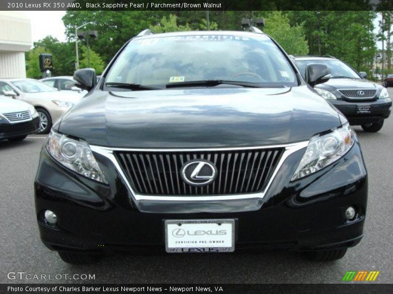 Black Sapphire Pearl / Parchment/Brown Walnut 2010 Lexus RX 350 AWD