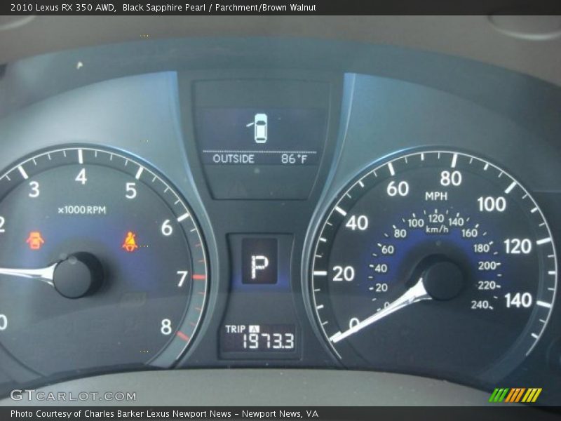Black Sapphire Pearl / Parchment/Brown Walnut 2010 Lexus RX 350 AWD