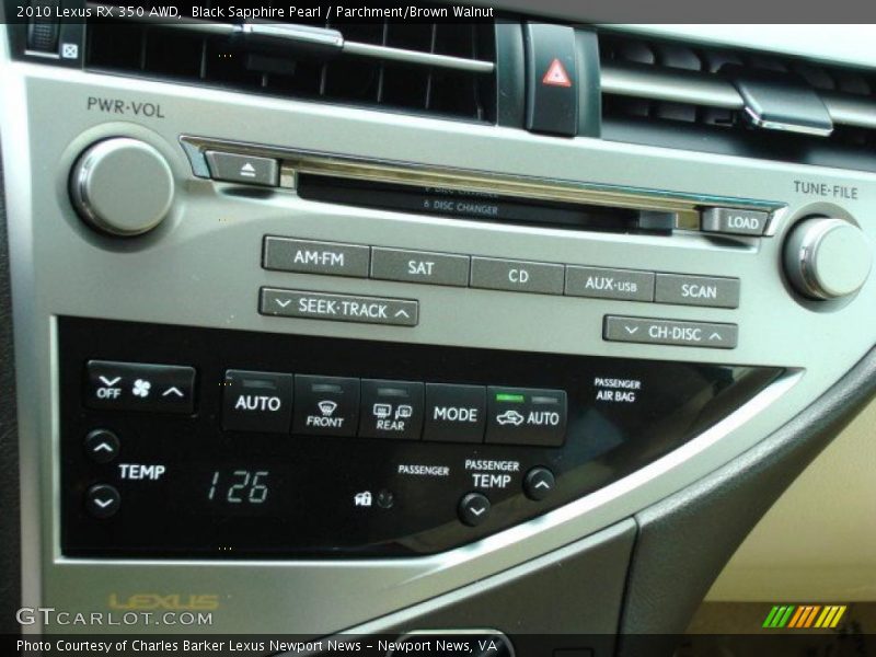 Black Sapphire Pearl / Parchment/Brown Walnut 2010 Lexus RX 350 AWD