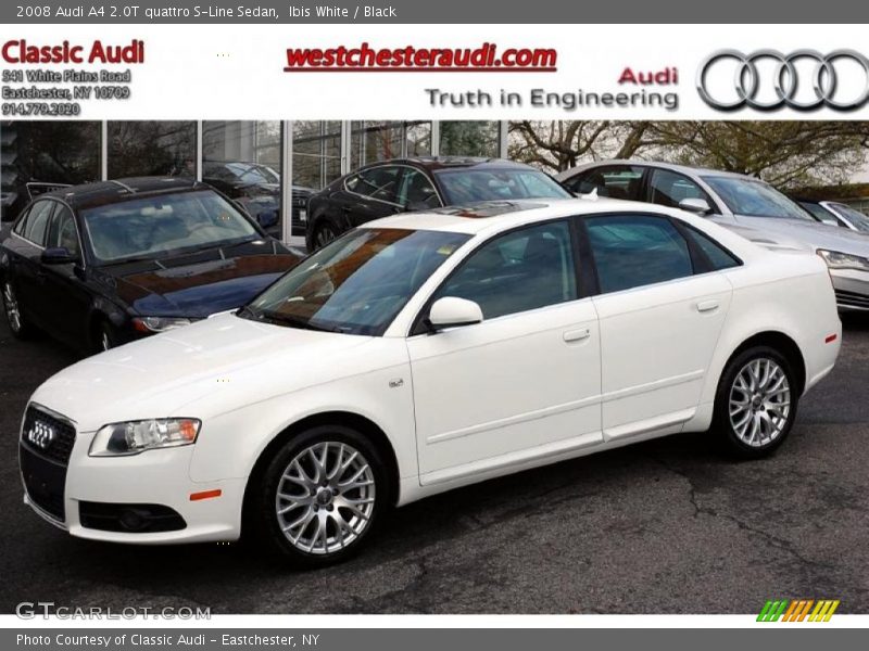 Ibis White / Black 2008 Audi A4 2.0T quattro S-Line Sedan