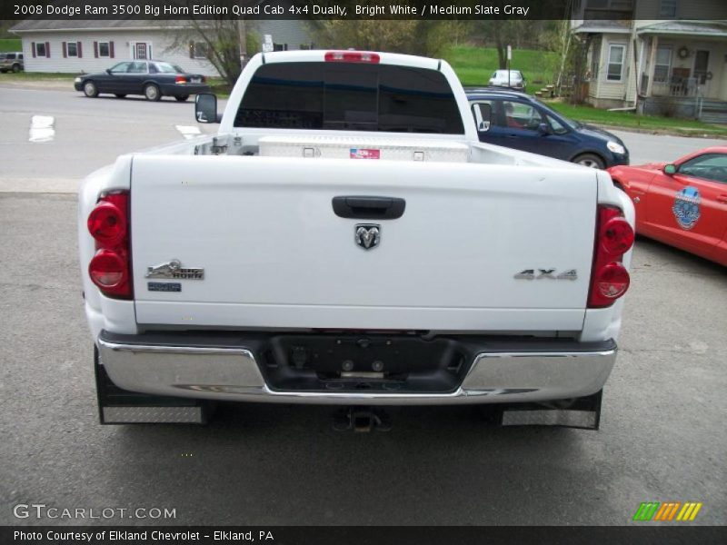 Bright White / Medium Slate Gray 2008 Dodge Ram 3500 Big Horn Edition Quad Cab 4x4 Dually
