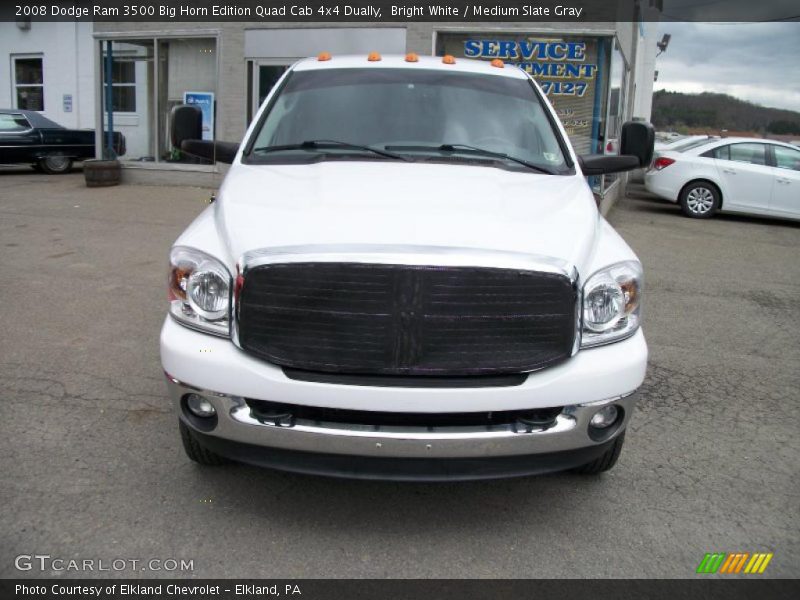 Bright White / Medium Slate Gray 2008 Dodge Ram 3500 Big Horn Edition Quad Cab 4x4 Dually