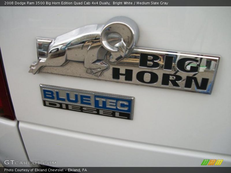 Bright White / Medium Slate Gray 2008 Dodge Ram 3500 Big Horn Edition Quad Cab 4x4 Dually