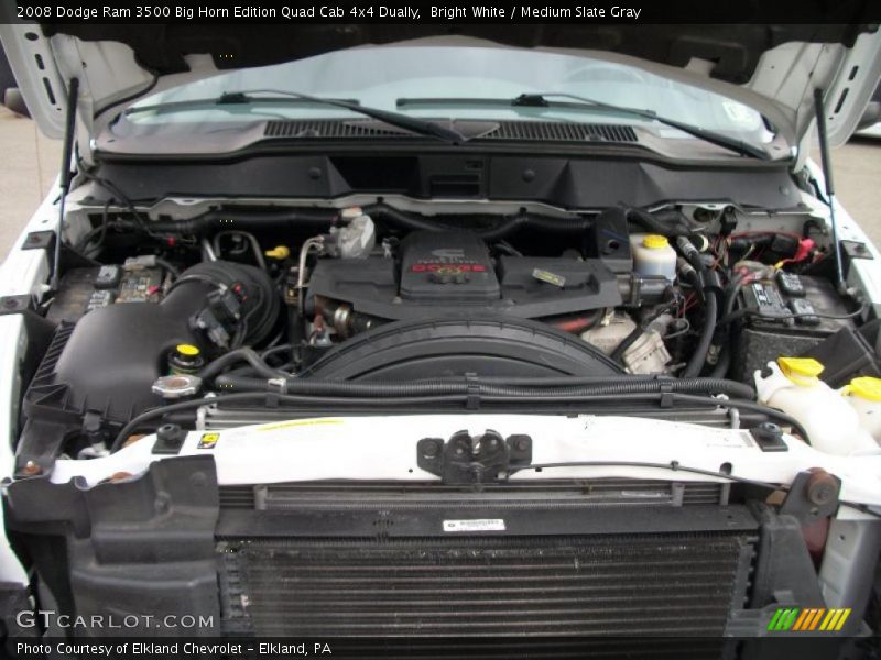 Bright White / Medium Slate Gray 2008 Dodge Ram 3500 Big Horn Edition Quad Cab 4x4 Dually