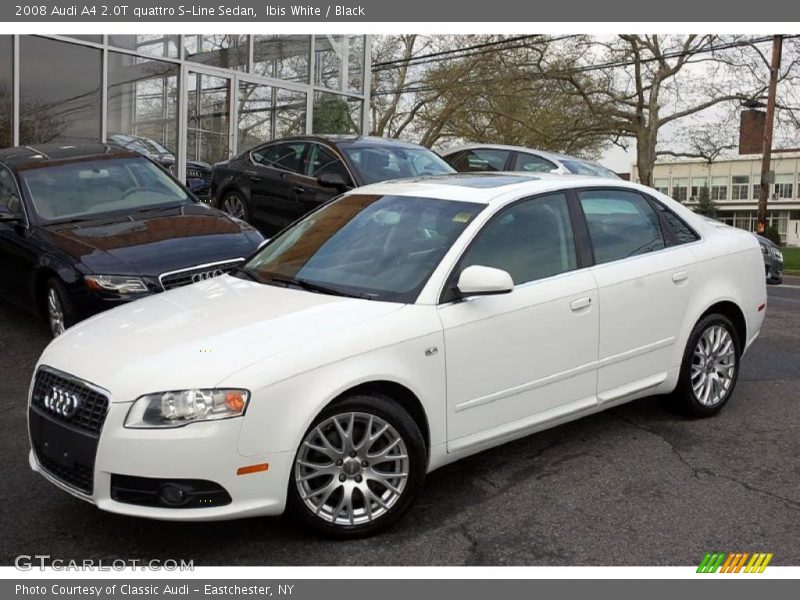 Ibis White / Black 2008 Audi A4 2.0T quattro S-Line Sedan