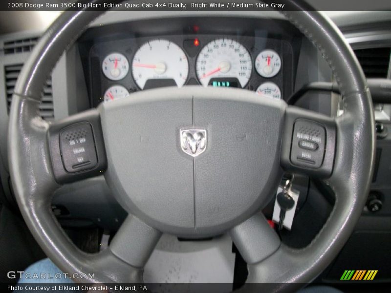 Bright White / Medium Slate Gray 2008 Dodge Ram 3500 Big Horn Edition Quad Cab 4x4 Dually