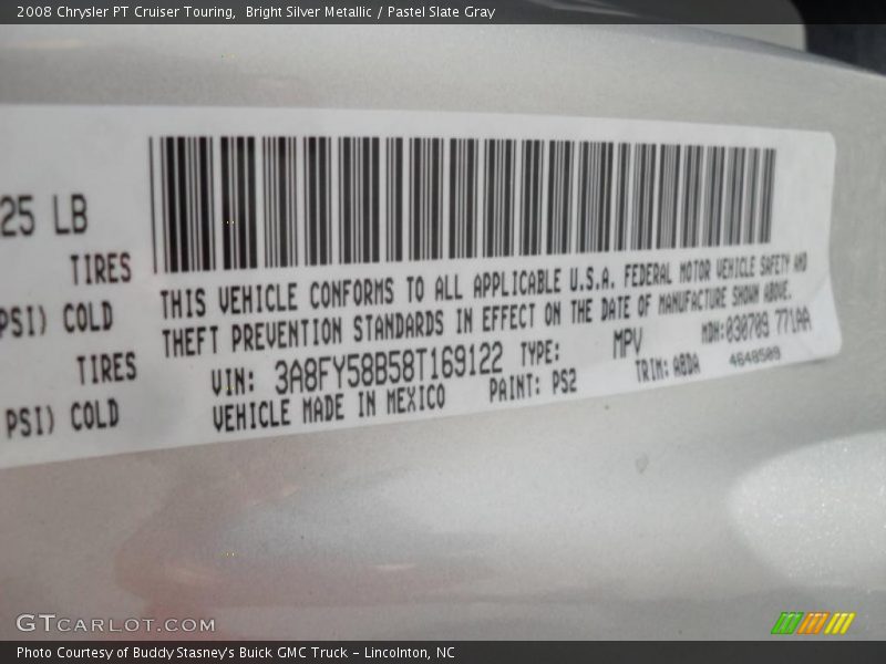 Bright Silver Metallic / Pastel Slate Gray 2008 Chrysler PT Cruiser Touring