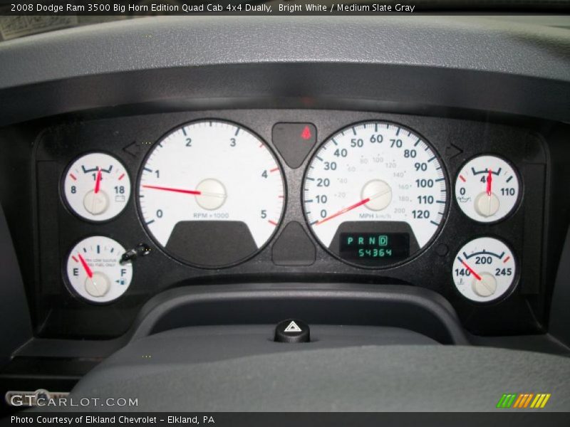 Bright White / Medium Slate Gray 2008 Dodge Ram 3500 Big Horn Edition Quad Cab 4x4 Dually