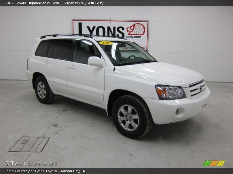 Super White / Ash Gray 2007 Toyota Highlander V6 4WD