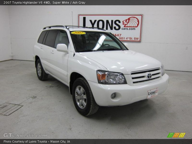 Super White / Ash Gray 2007 Toyota Highlander V6 4WD