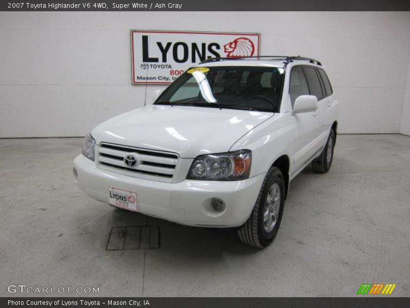Super White / Ash Gray 2007 Toyota Highlander V6 4WD