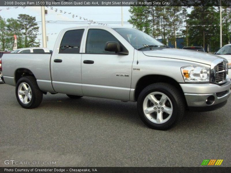 Bright Silver Metallic / Medium Slate Gray 2008 Dodge Ram 1500 Big Horn Edition Quad Cab 4x4