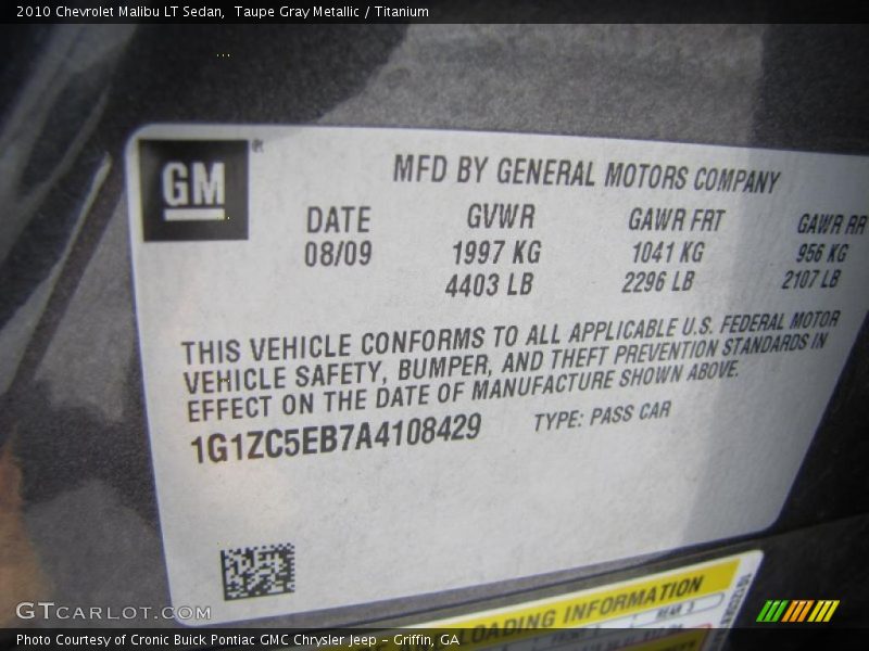 Taupe Gray Metallic / Titanium 2010 Chevrolet Malibu LT Sedan