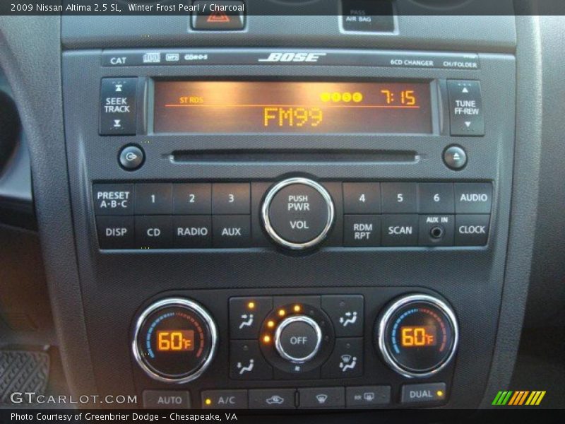 Winter Frost Pearl / Charcoal 2009 Nissan Altima 2.5 SL