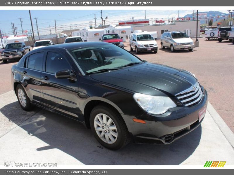 Brilliant Black Crystal Pearl / Dark Khaki/Light Graystone 2007 Chrysler Sebring Sedan