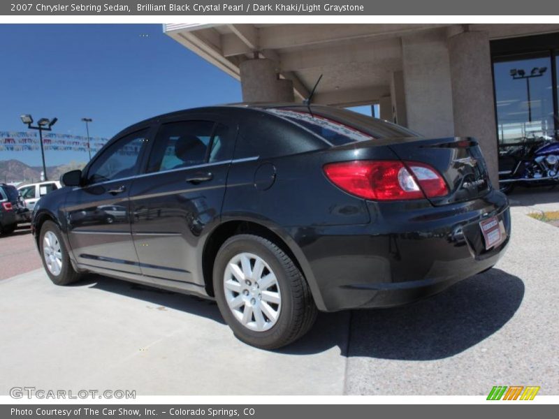 Brilliant Black Crystal Pearl / Dark Khaki/Light Graystone 2007 Chrysler Sebring Sedan