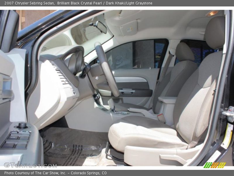 Brilliant Black Crystal Pearl / Dark Khaki/Light Graystone 2007 Chrysler Sebring Sedan
