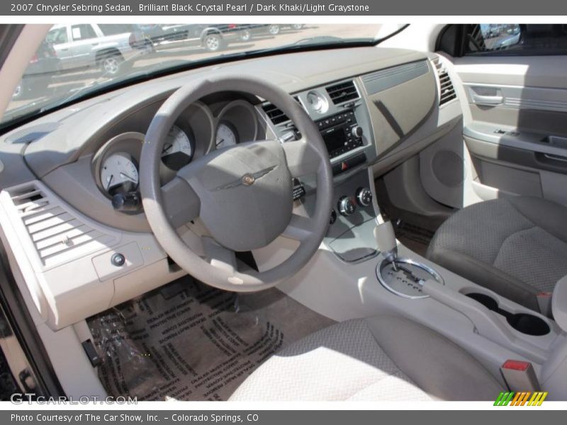 Brilliant Black Crystal Pearl / Dark Khaki/Light Graystone 2007 Chrysler Sebring Sedan
