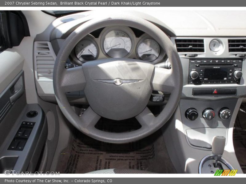 Brilliant Black Crystal Pearl / Dark Khaki/Light Graystone 2007 Chrysler Sebring Sedan
