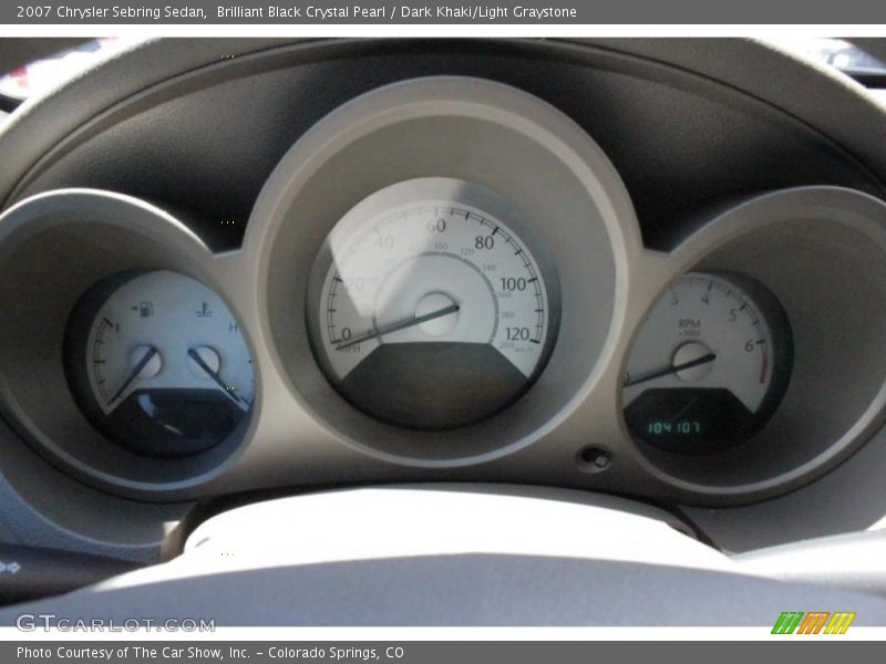 Brilliant Black Crystal Pearl / Dark Khaki/Light Graystone 2007 Chrysler Sebring Sedan