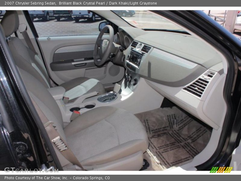 Brilliant Black Crystal Pearl / Dark Khaki/Light Graystone 2007 Chrysler Sebring Sedan
