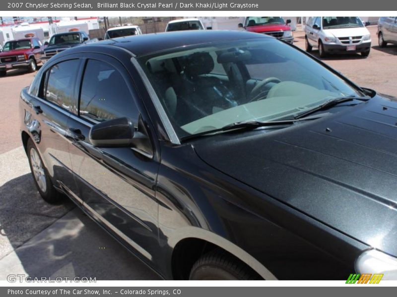 Brilliant Black Crystal Pearl / Dark Khaki/Light Graystone 2007 Chrysler Sebring Sedan