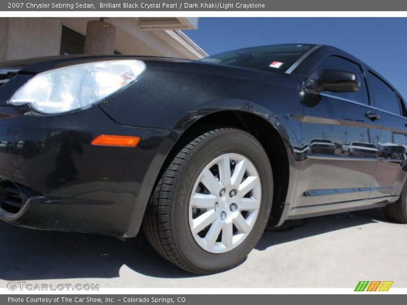 Brilliant Black Crystal Pearl / Dark Khaki/Light Graystone 2007 Chrysler Sebring Sedan