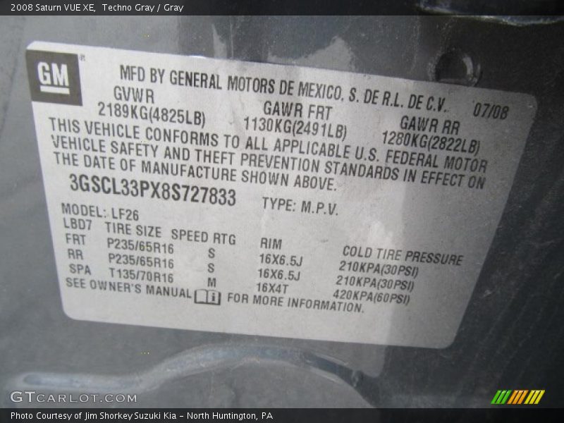 Techno Gray / Gray 2008 Saturn VUE XE