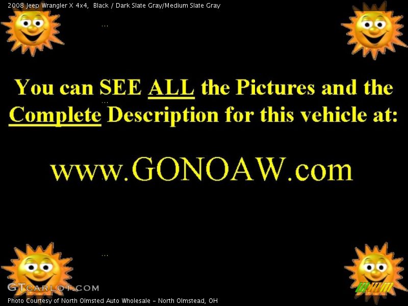 Black / Dark Slate Gray/Medium Slate Gray 2008 Jeep Wrangler X 4x4