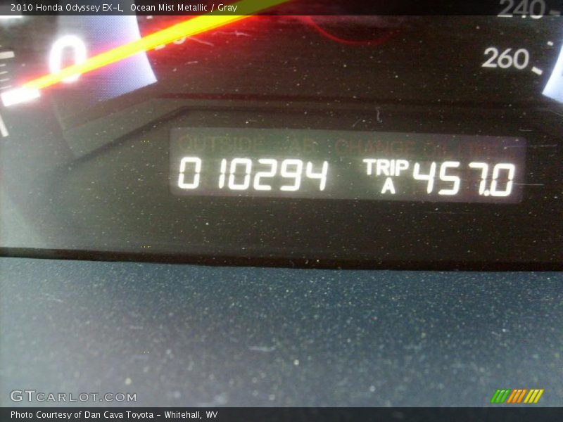Ocean Mist Metallic / Gray 2010 Honda Odyssey EX-L