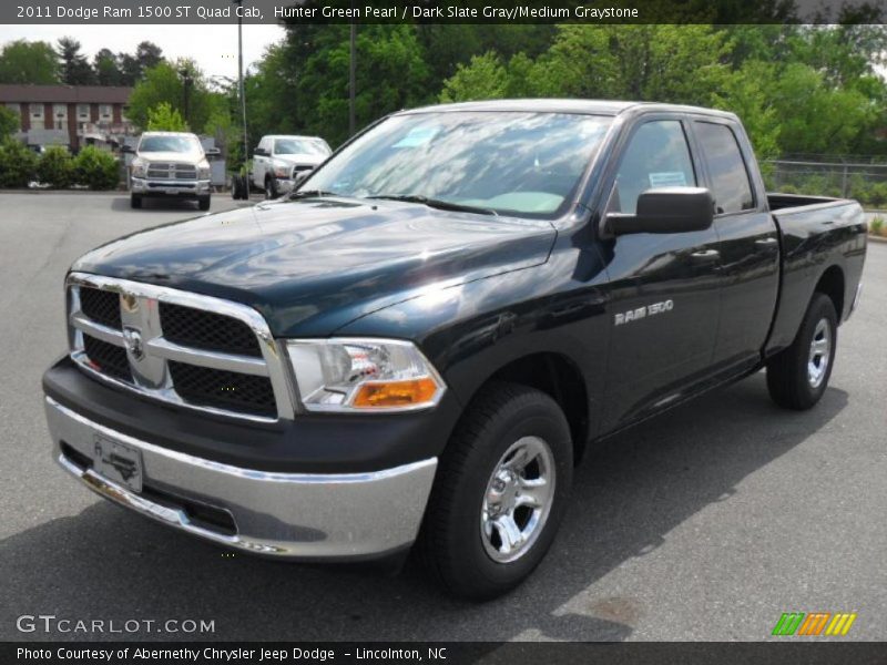 Hunter Green Pearl / Dark Slate Gray/Medium Graystone 2011 Dodge Ram 1500 ST Quad Cab