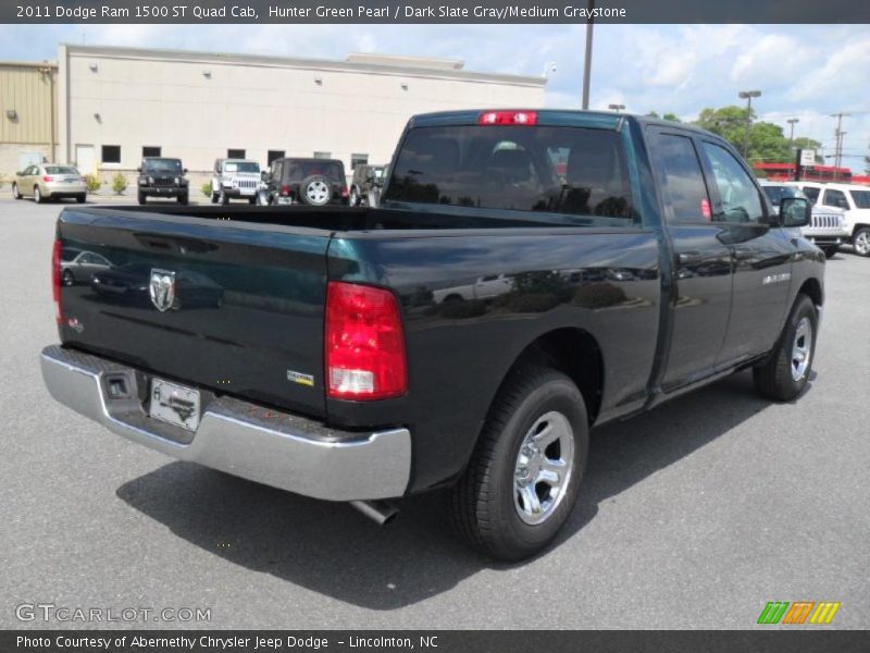 Hunter Green Pearl / Dark Slate Gray/Medium Graystone 2011 Dodge Ram 1500 ST Quad Cab