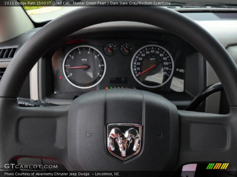 Hunter Green Pearl / Dark Slate Gray/Medium Graystone 2011 Dodge Ram 1500 ST Quad Cab