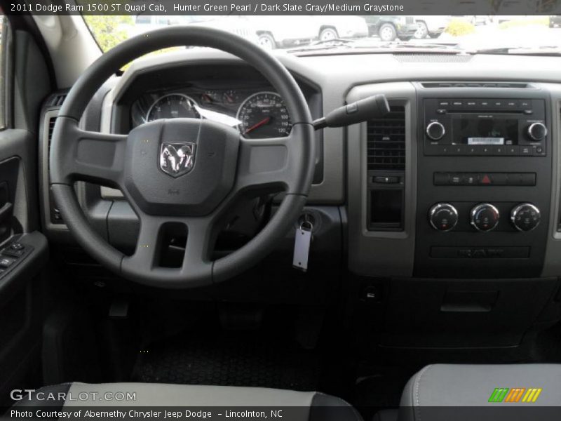 Hunter Green Pearl / Dark Slate Gray/Medium Graystone 2011 Dodge Ram 1500 ST Quad Cab